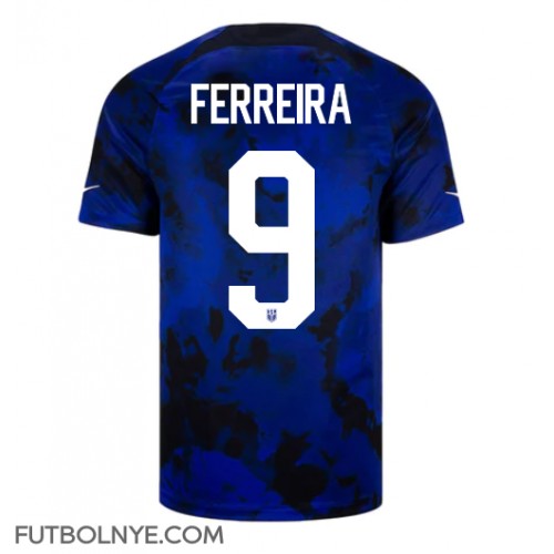 Camiseta Estados Unidos Jesus Ferreira #9 Visitante Equipación Mundial 2022 manga corta